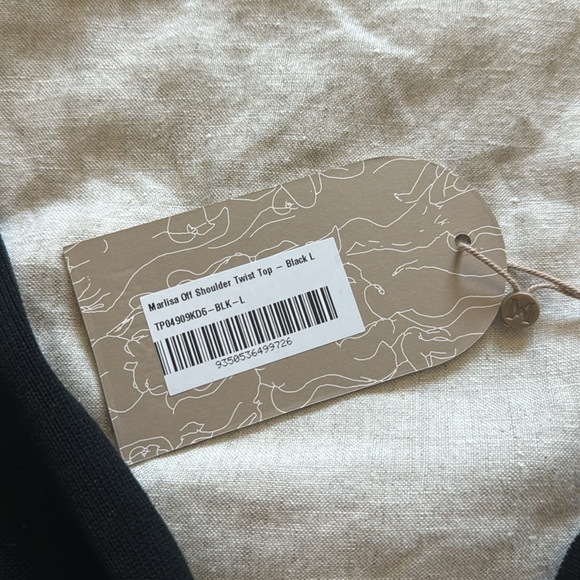 NWT Meshki Marlisa Off-Shoulder Twist Top - Black - Picture 5 of 5